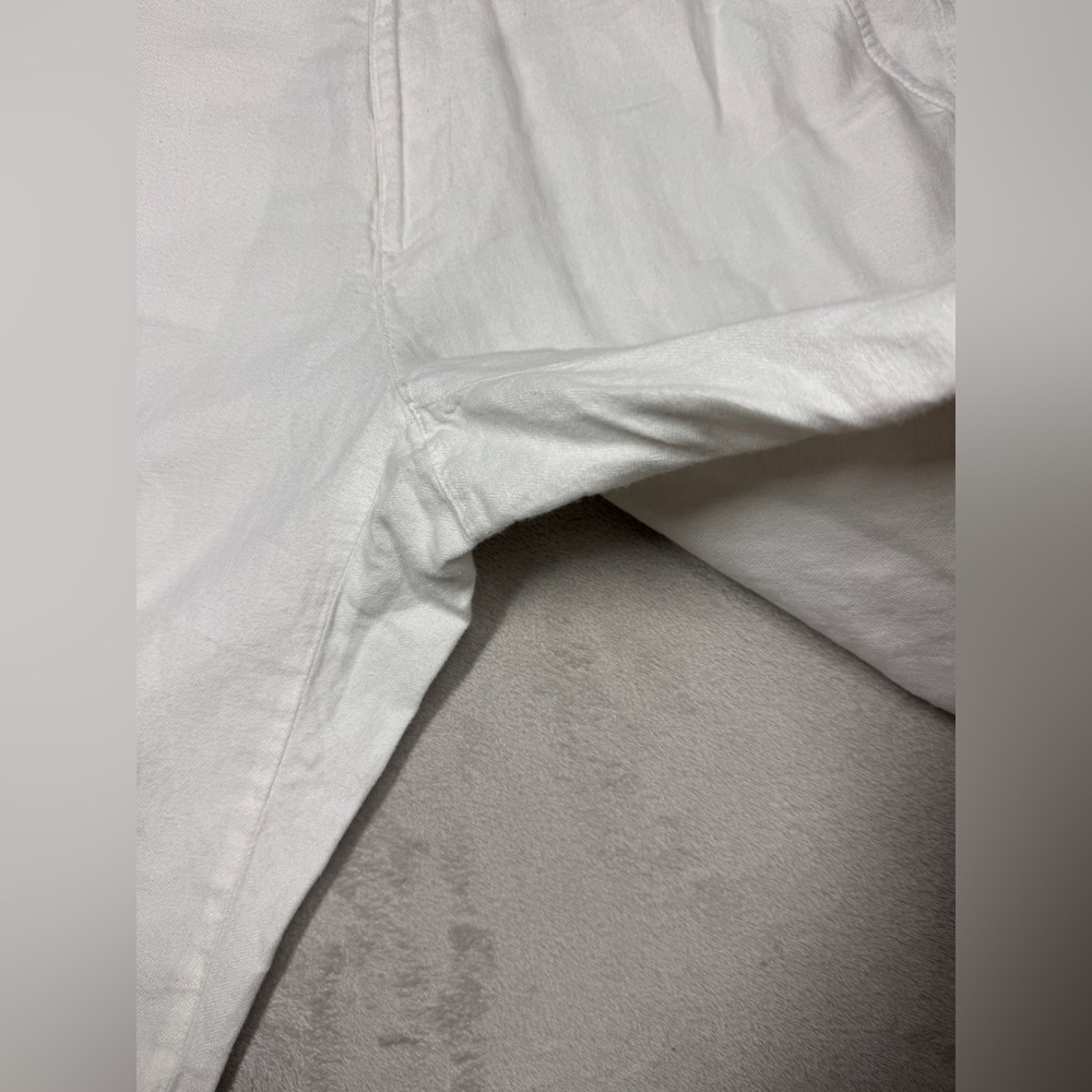 Perry Ellis Men’s Linen Cotton Blend Coastal Nautical White Shorts Size 34 - Picture 2 of 16